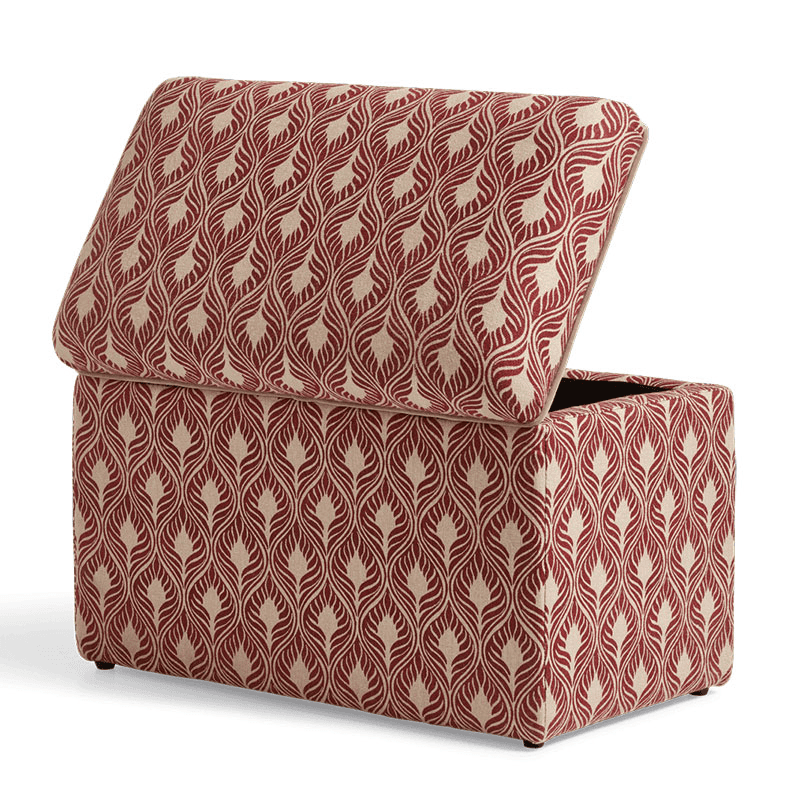 Carena Upholstered Trunk, Red Garnet