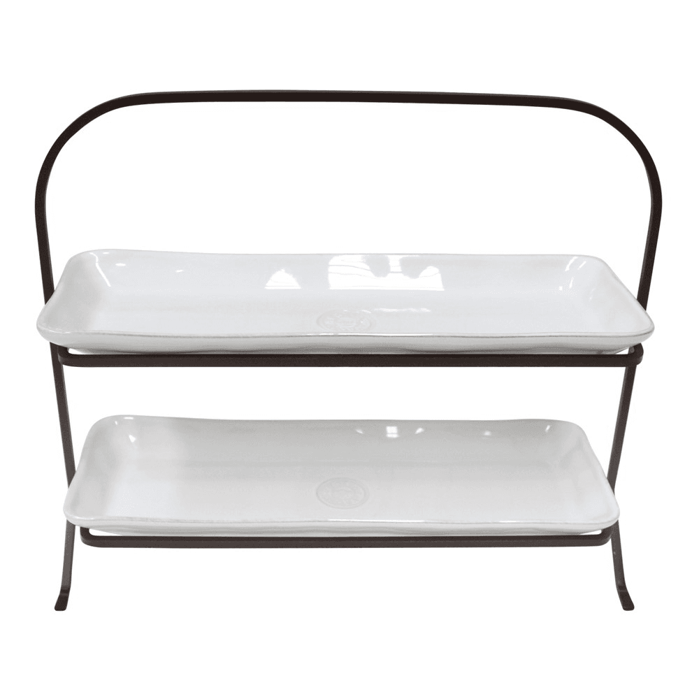 Nova 2 tier cake stand, White