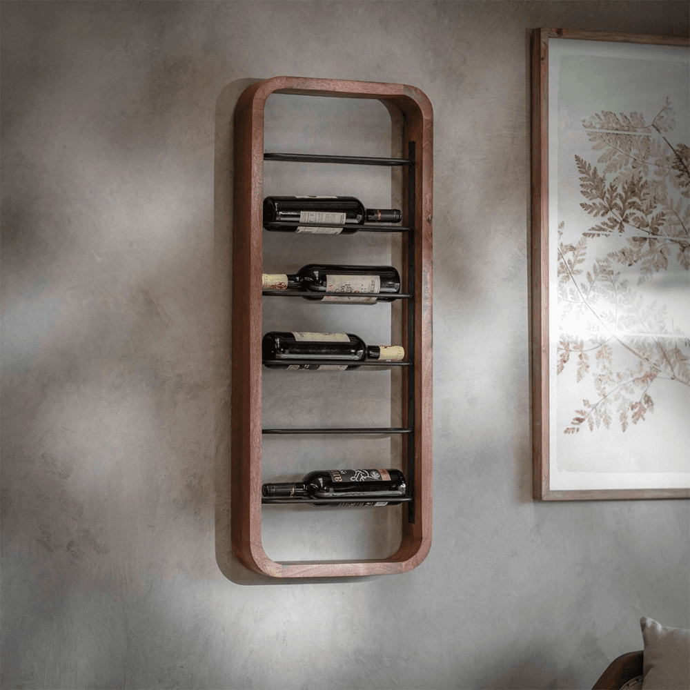 Culmer 6 Bottle Curved Wall Wine Rack, Brown