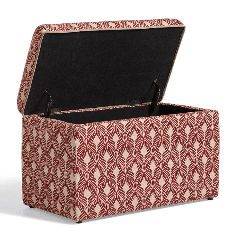 Carena Upholstered Trunk, Red Garnet