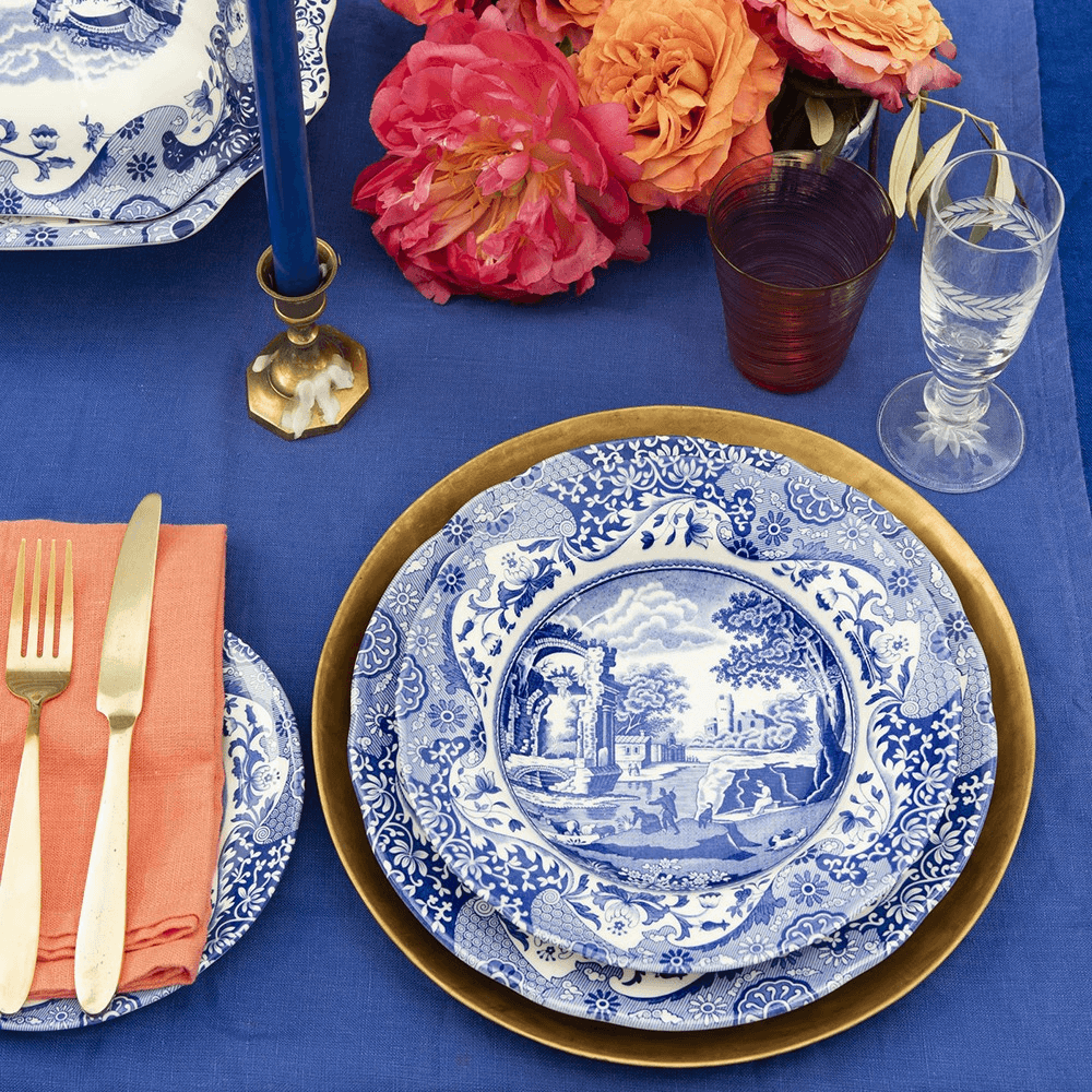 Blue Italian Set of 4 Plates