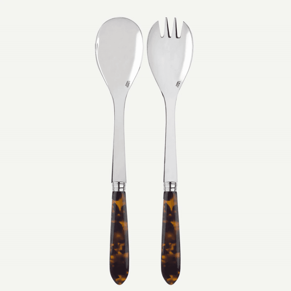 Tortoise 2 Piece Salad Serving Set, Brown