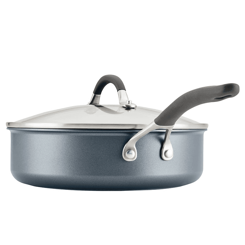 A1 ScratchDefense Non-Stick Saute Pan with Lid, Grey