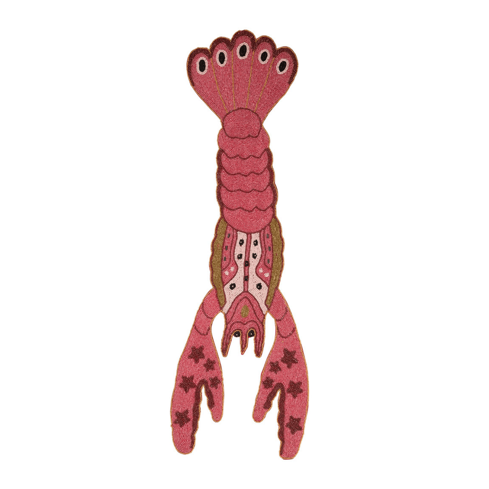 Beaded Lobster Table Runner, Red