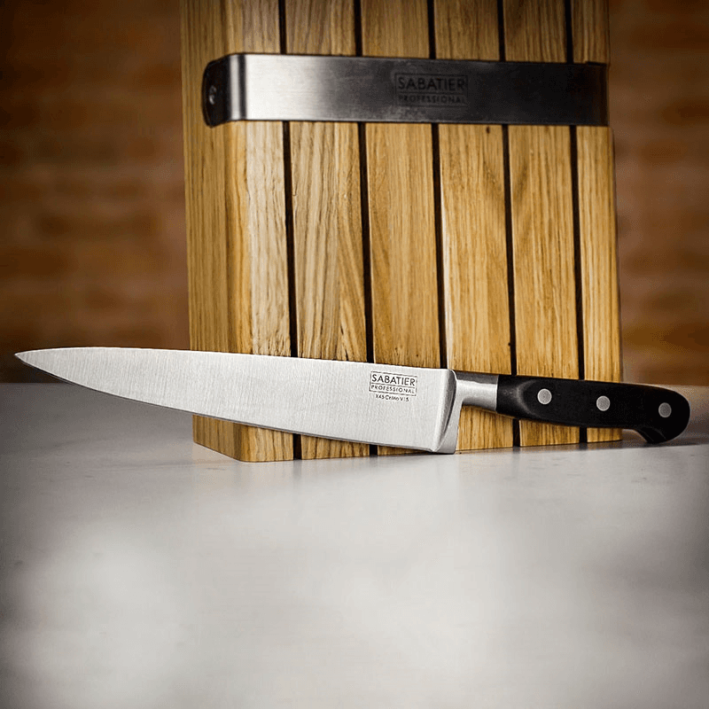 Knife Block with 5 Sabatier Knives, Oak