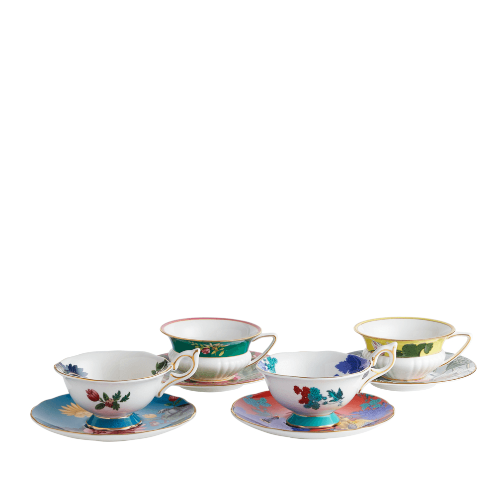 Wonderlust Set of 4 Tea Cup & Saucers, Floral