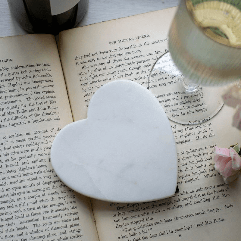 Marble Set of 4 Coasters, White