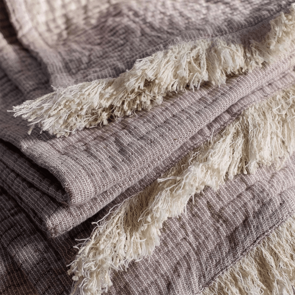 Cotton Textured Throw, Elderberry