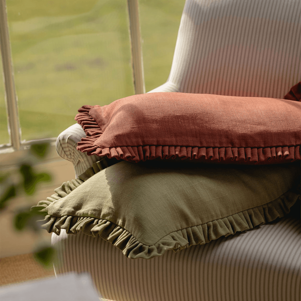 Rosalyn Linen Cushion, Saffron