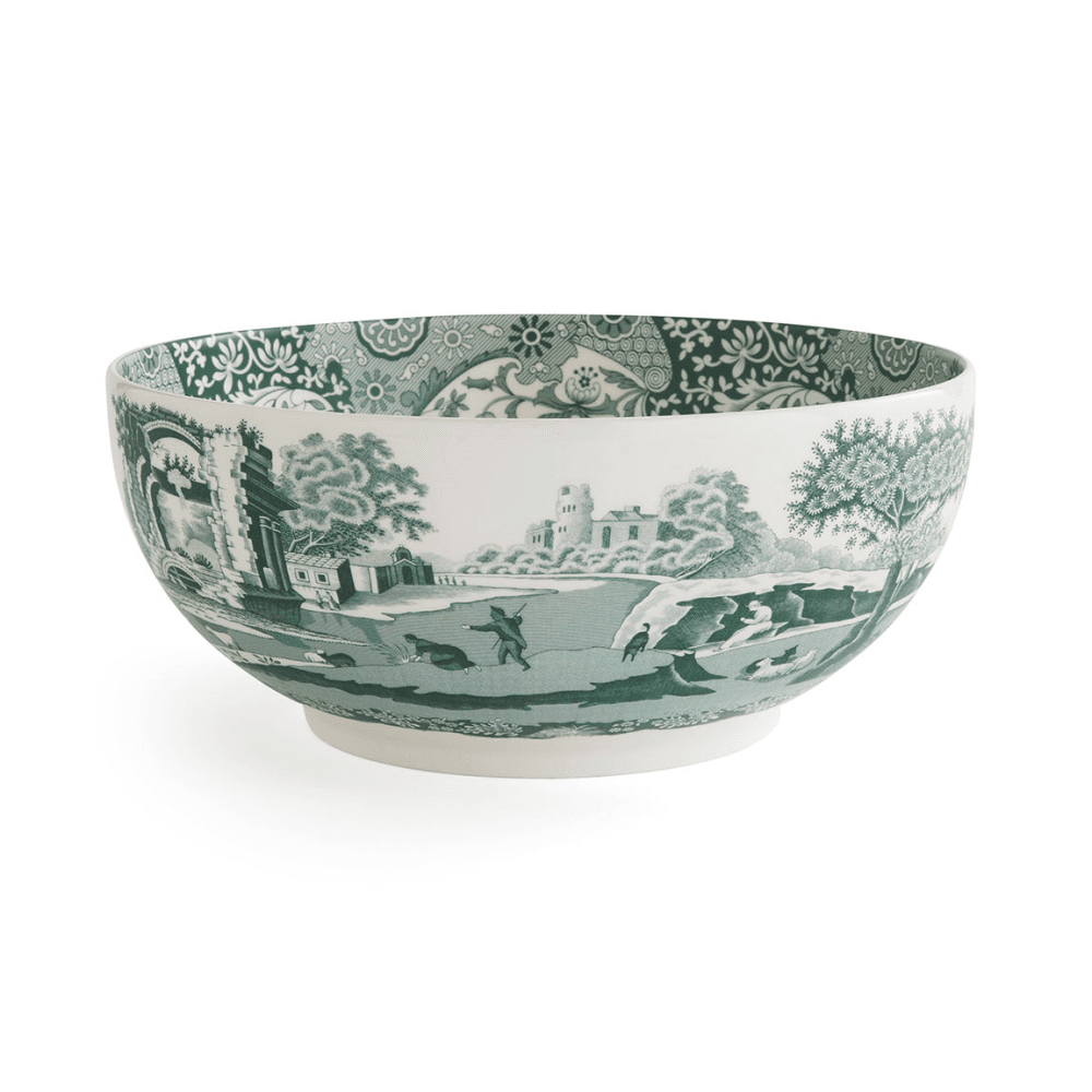 Heritage Italian Round Statement Bowl, Green