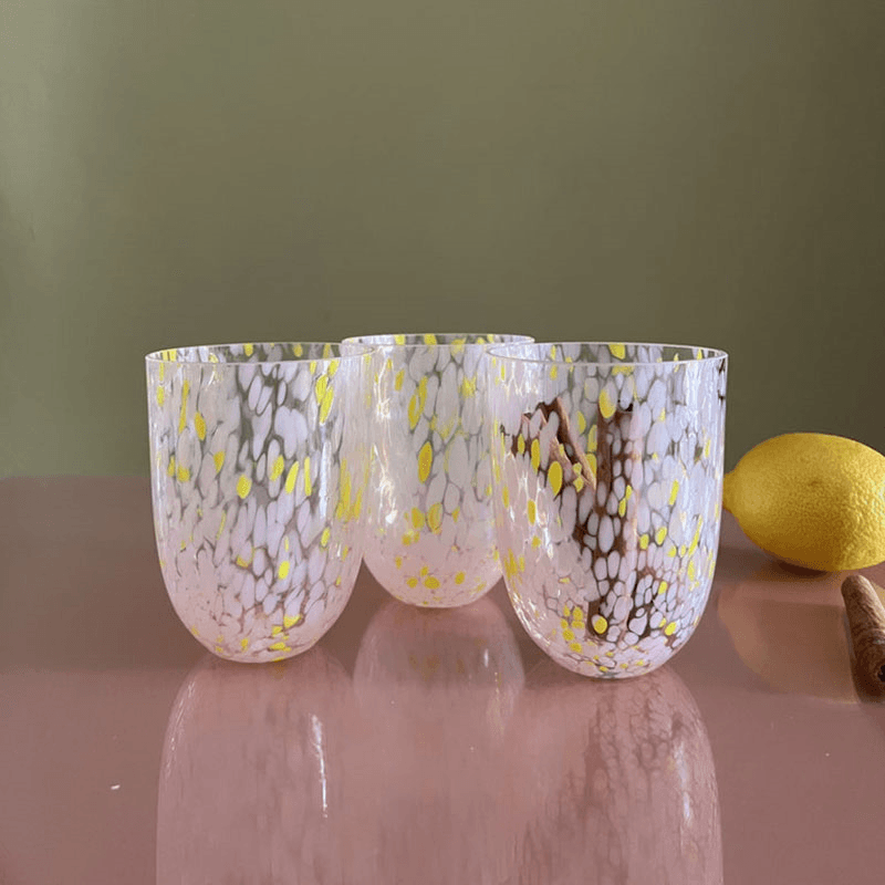 Confetti Set of 6 Tumblers, Rosa & Yellow