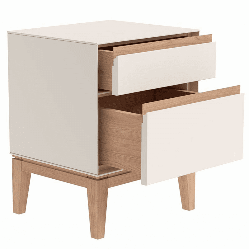 Lars Bedside Table, Cashmere and Oak