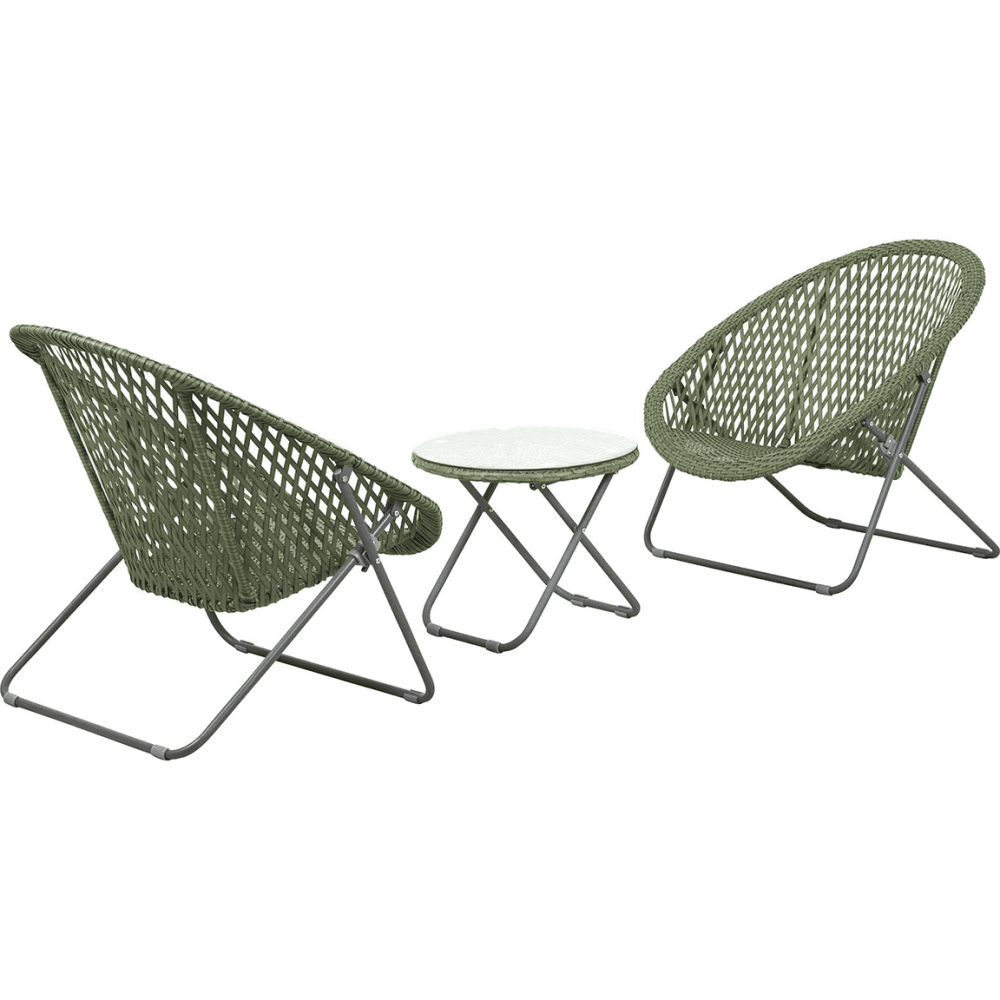 Tobs Outdoor Foldable Loungers Set, Green