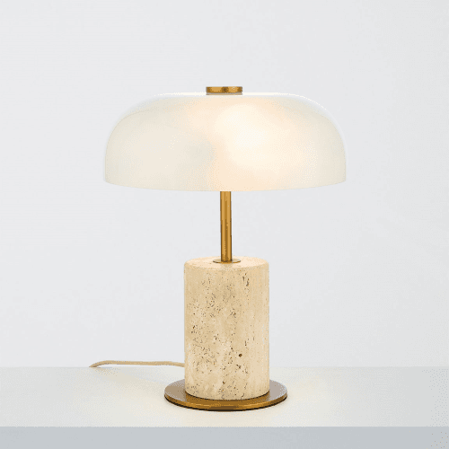 Image showing the Porcini Marble Mini Table Lamp, H33.5cm, Off White product.