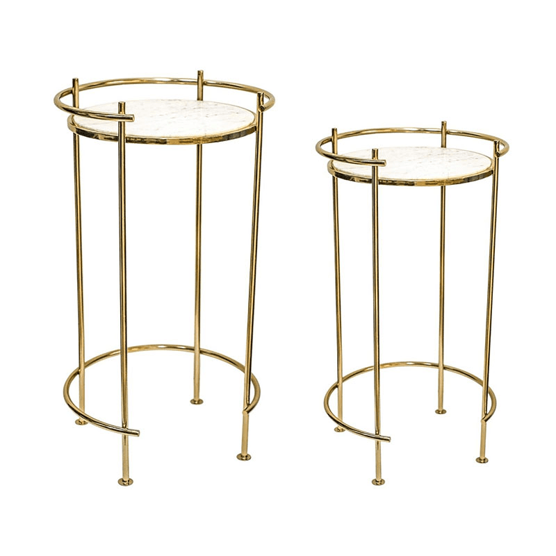 Opulence Set of 2 Nested Side Tables, Gold