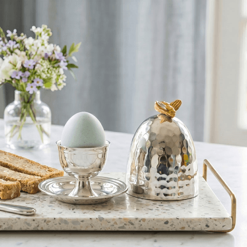 Image showing the Bee Egg Cup, Silver & Gold product.