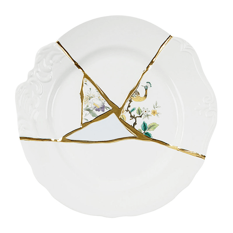 Kintsugi - No2 Dinner plate, white/gold