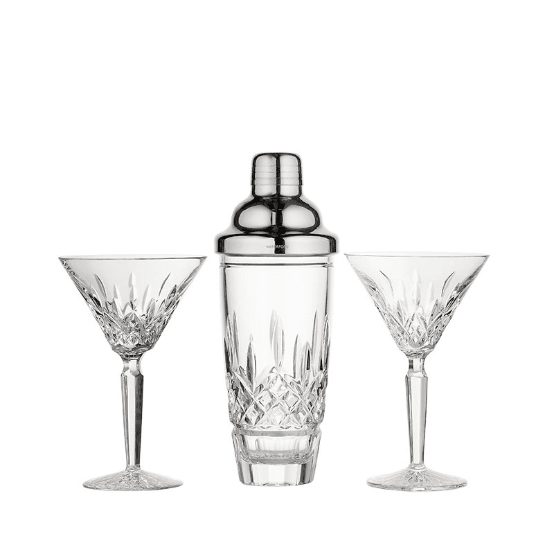 Lismore Cocktail Shaker & Set of 2 Martini Glasses, Clear