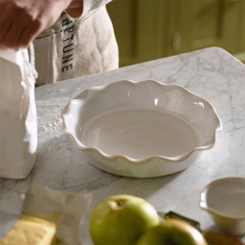 Bramley Pie Dish, Reactive White