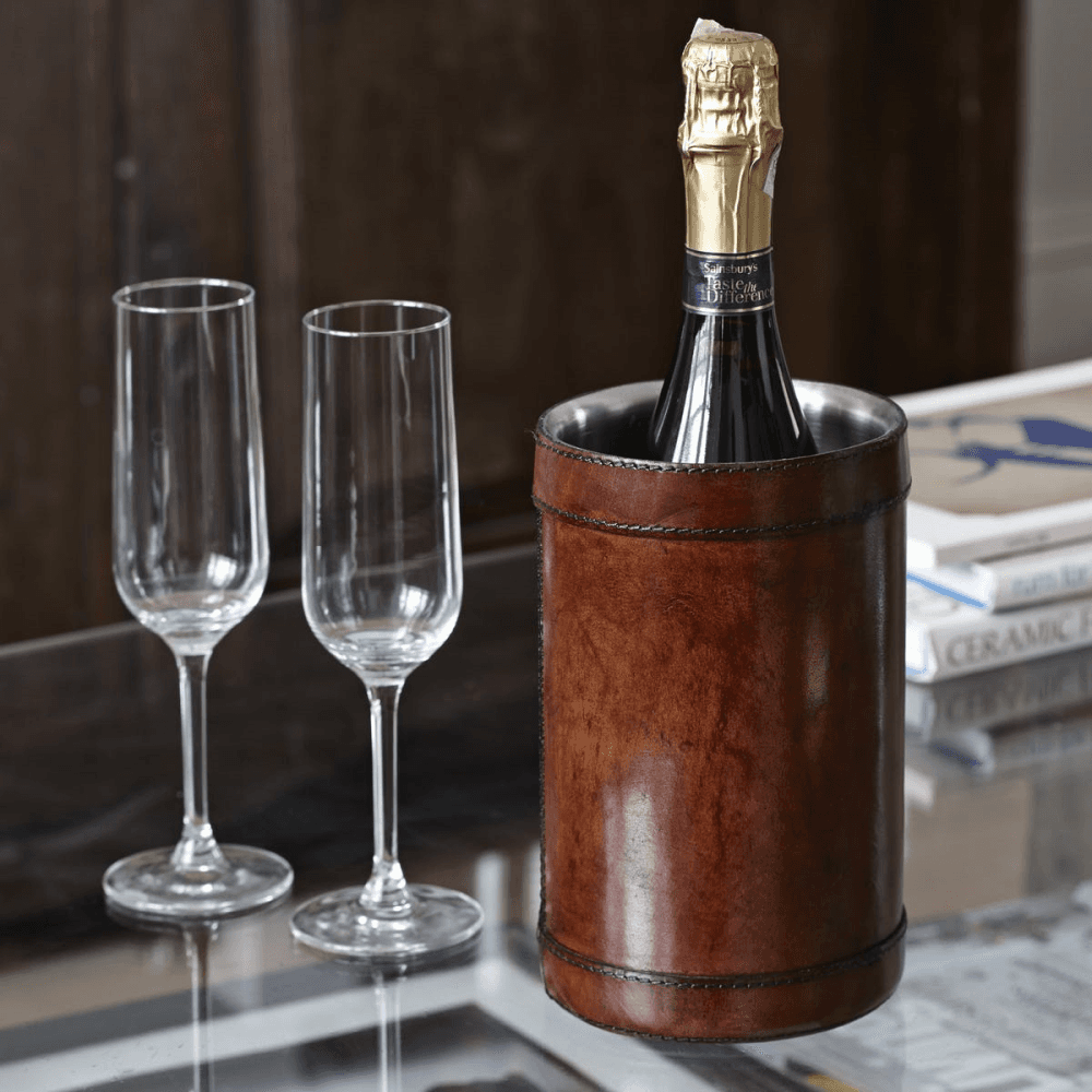 Single wine cooler, Tan Leather