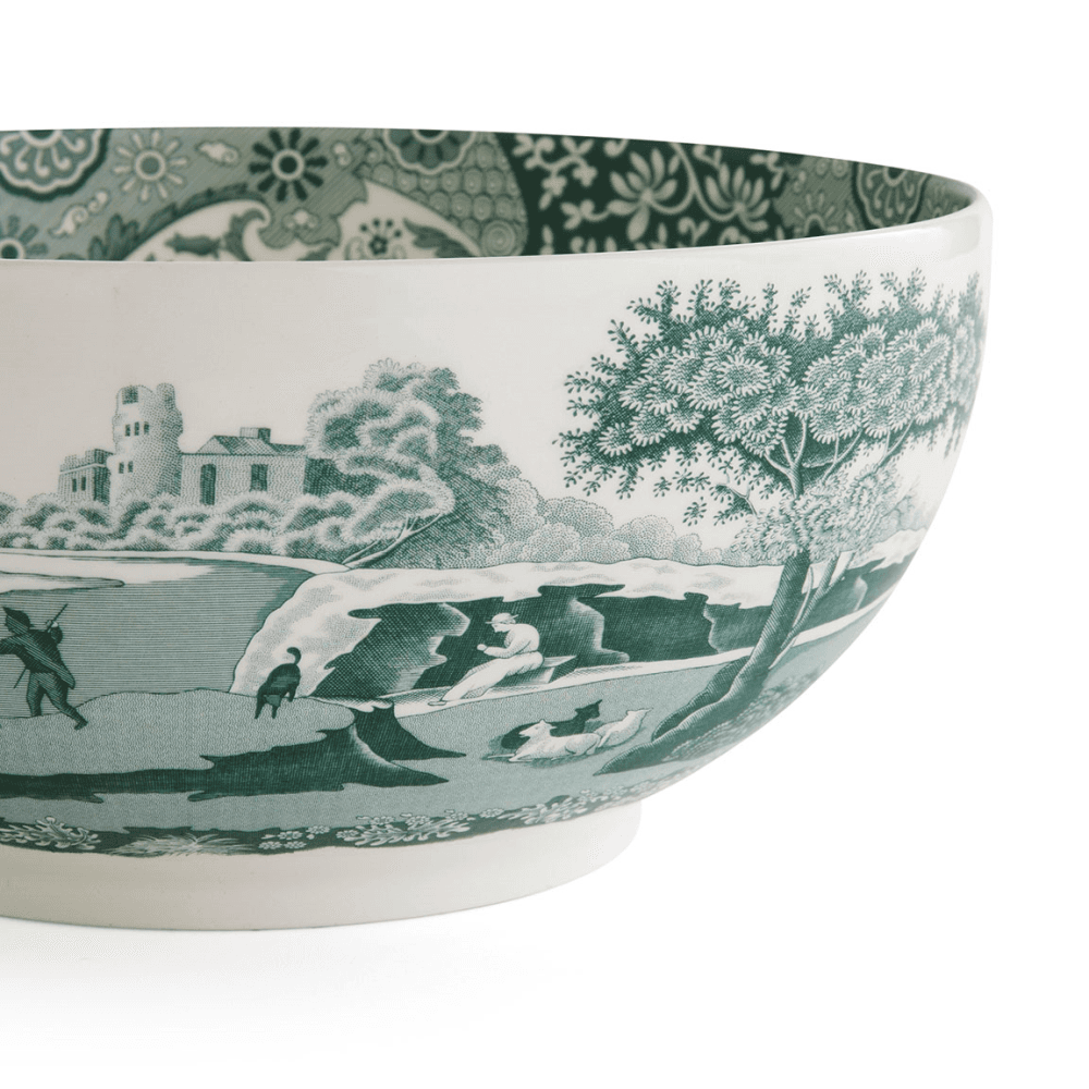 Heritage Italian Round Statement Bowl, Green