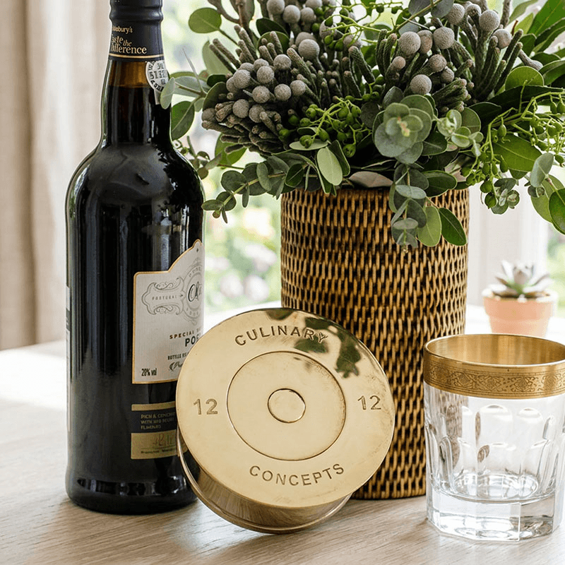 Cartridge Bottle Coaster, Silver & Gold