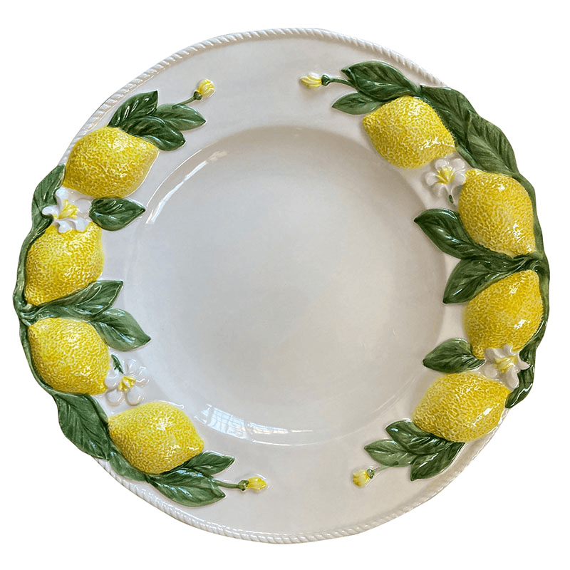 Lemon Charger Plate, White