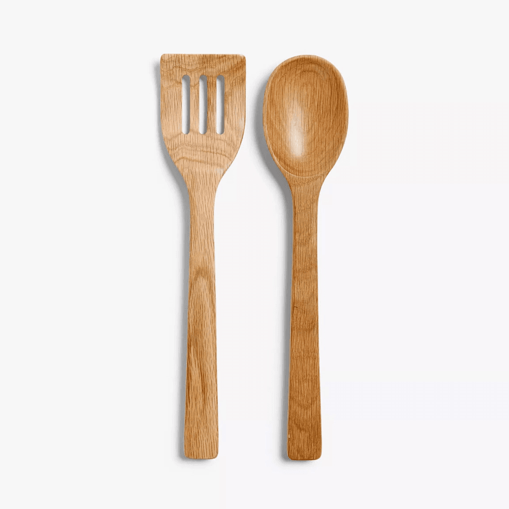 Oak Salad Servers, Natural