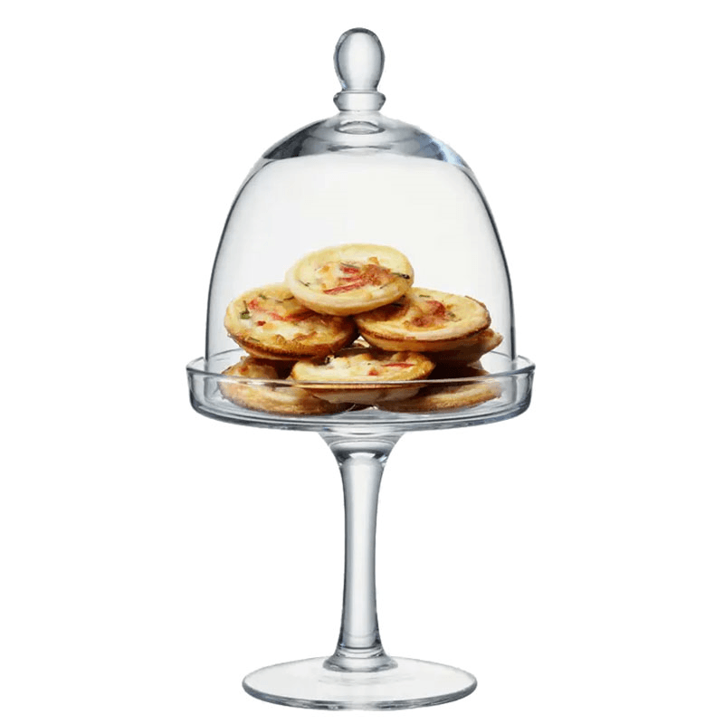 Serve Glass Dome and Stand, Clear