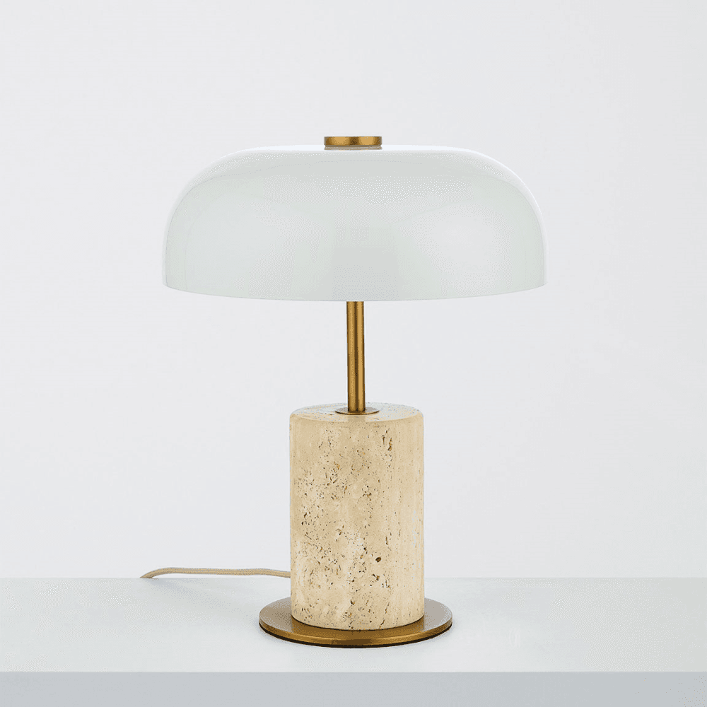Porcini Marble Mini Table Lamp, Off White