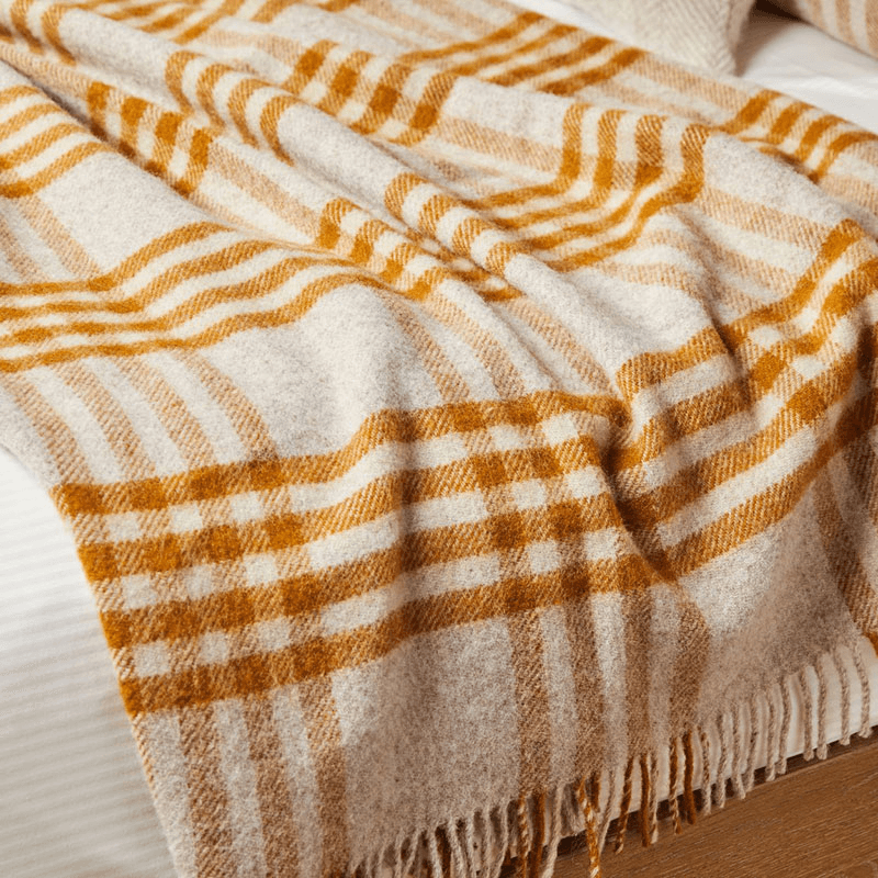 Hex Check Pure New Wool Throw