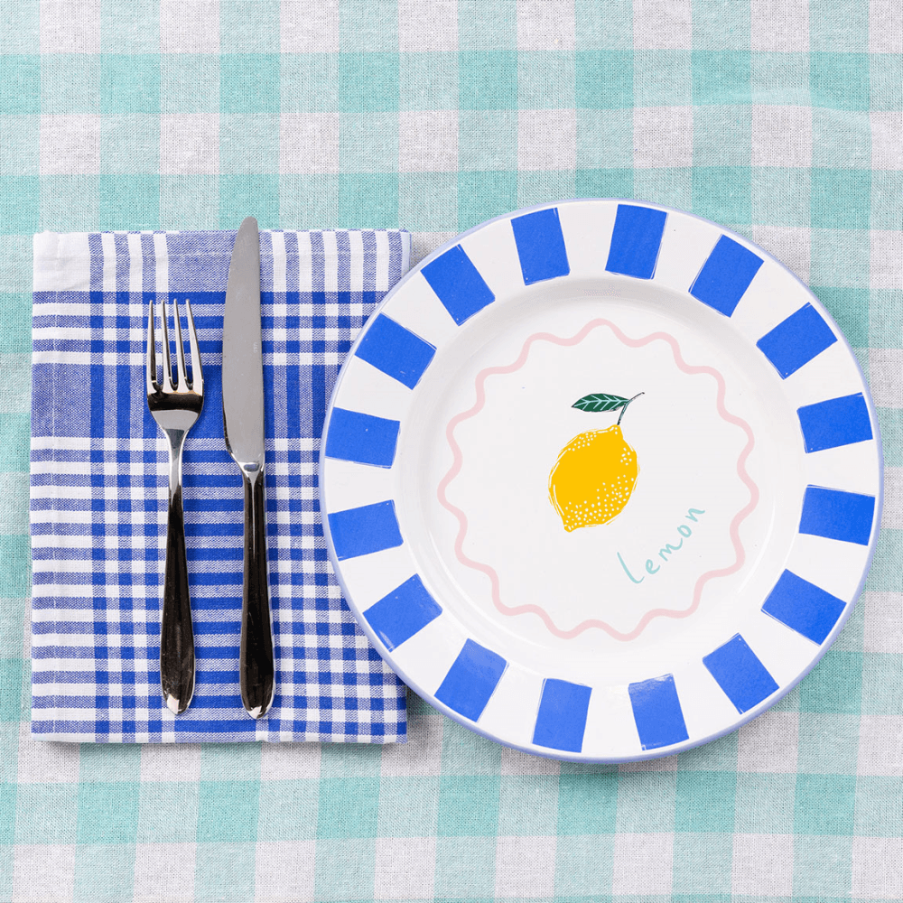 Bon appetit Enamel Plate, Lemon