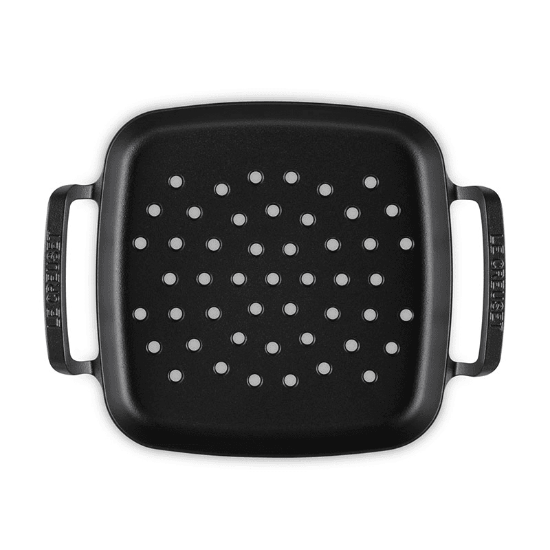 BBQ Square Grill Cooking Basket, Satin Black