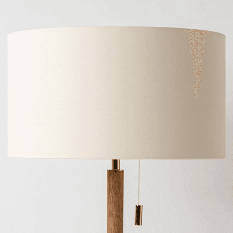 Disk Table Lamp, Brass & Wood