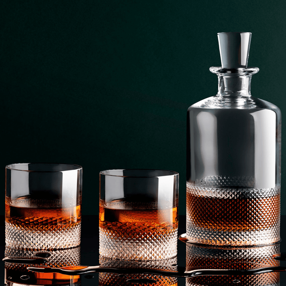 Diamond Cut Crystal Double Old Fashioned Tumbler