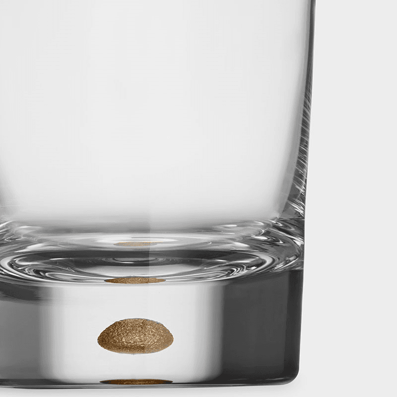 Intermezzo Gold Set of 2 Old Fashion Glasses, Clear & Gold