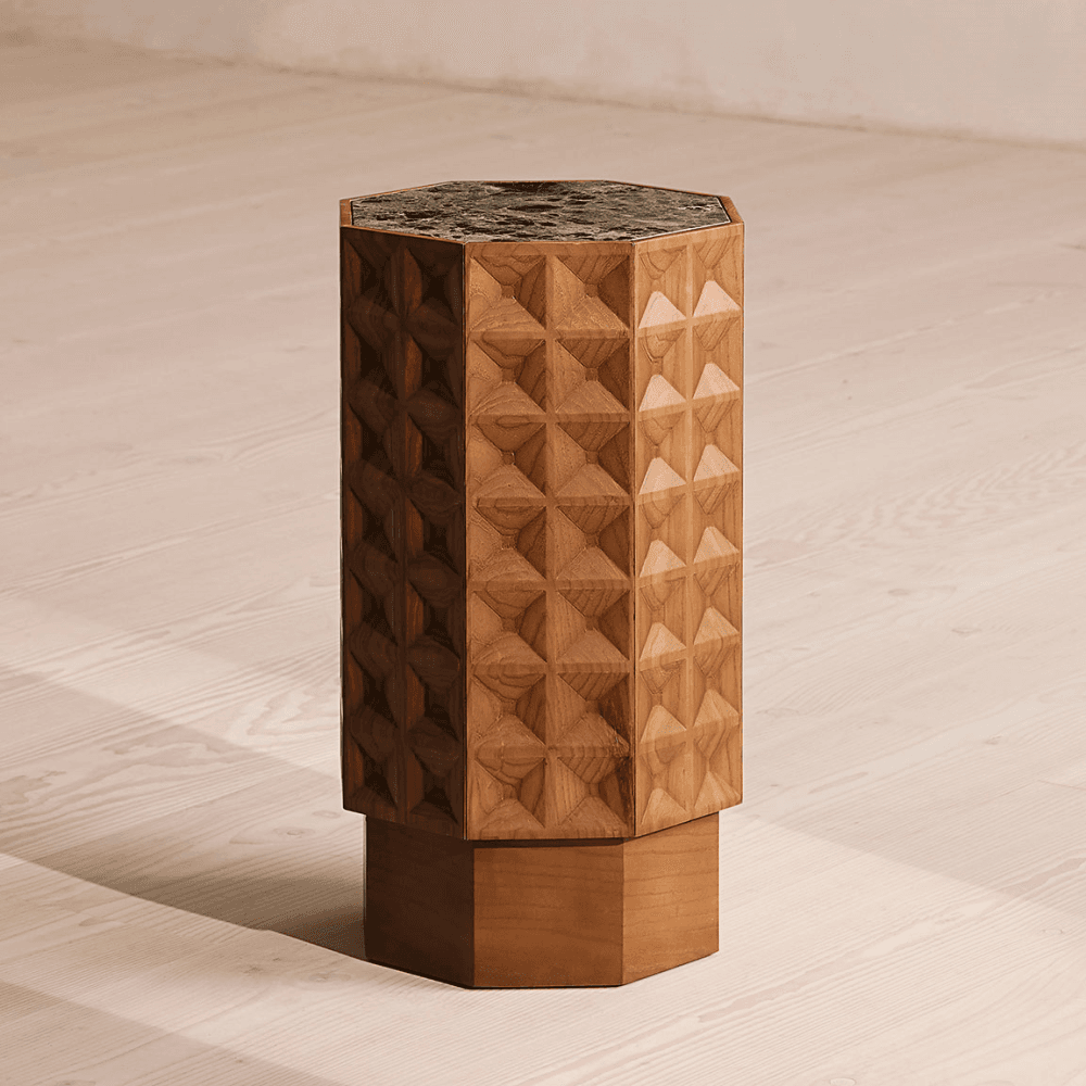 Dante Side Table, Dark Emperador Marble