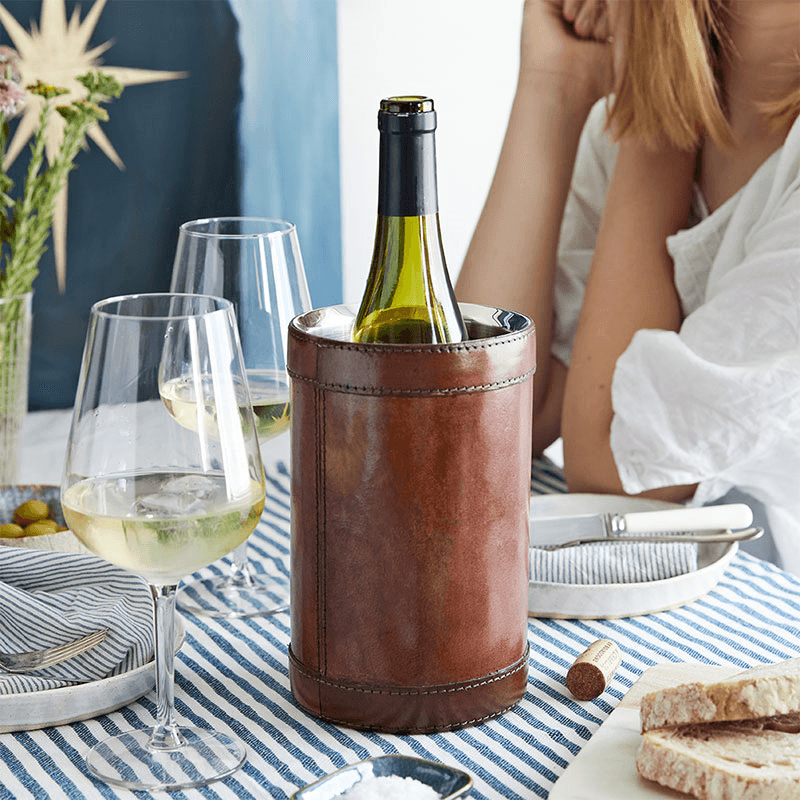 Single wine cooler, Tan Leather