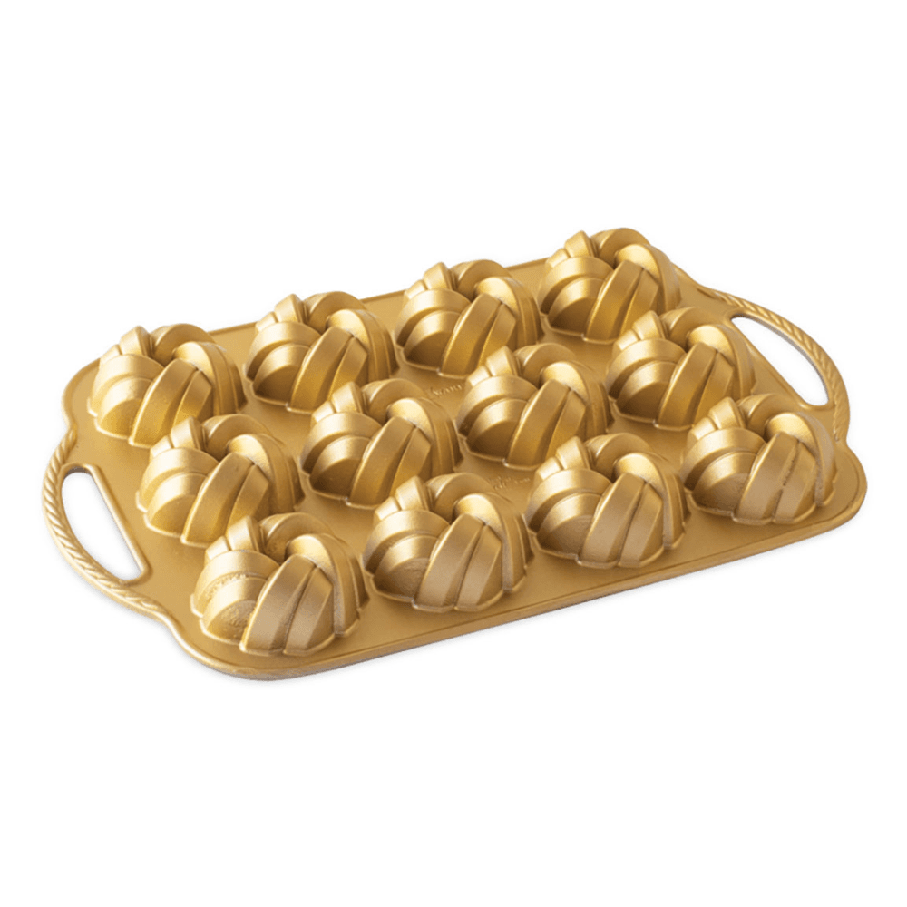 Premier Cast Mini Braided Bundt Pan, Gold