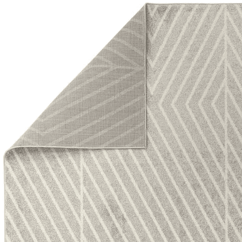 Muse Modern Geometric Linear Rug, Black & Cream