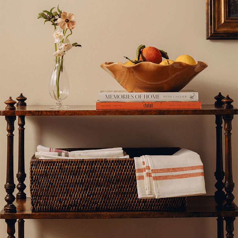 Rattan Rectangular Storage Basket, Brown