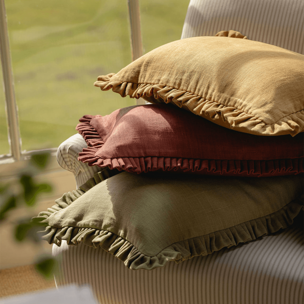 Rosalyn Linen Cushion, Saffron