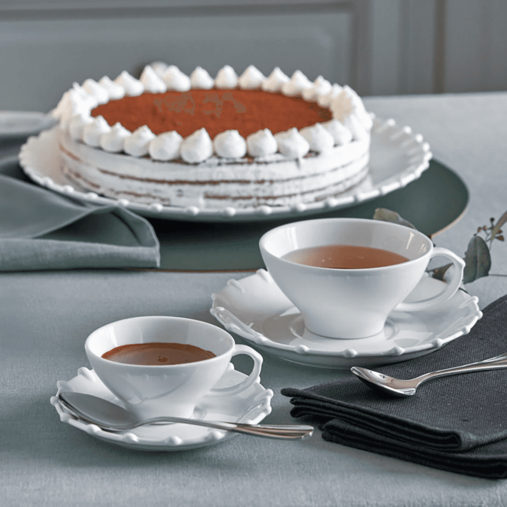 Romeo Coffee Cup with Saucer, White