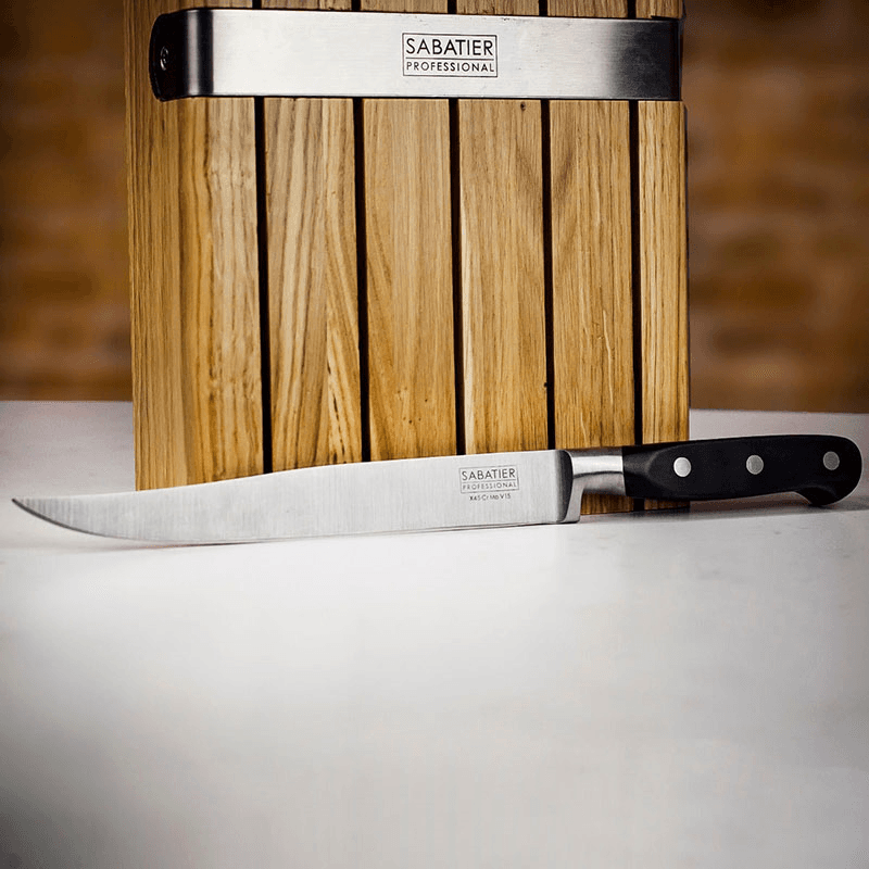 Knife Block with 5 Sabatier Knives, Oak