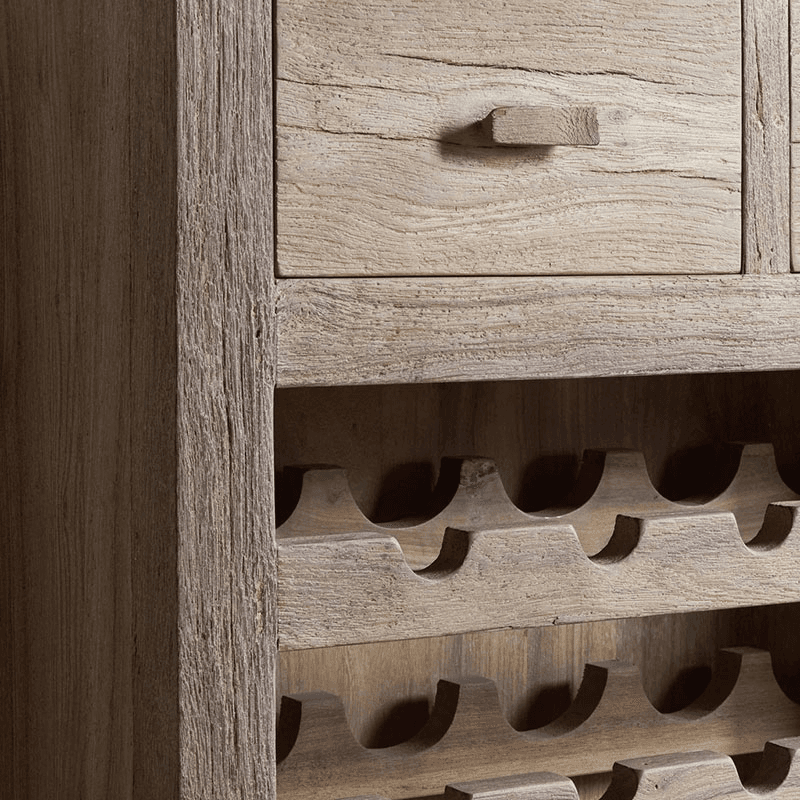 Shanthi Reclaimed Wood Wine Rack, Natural