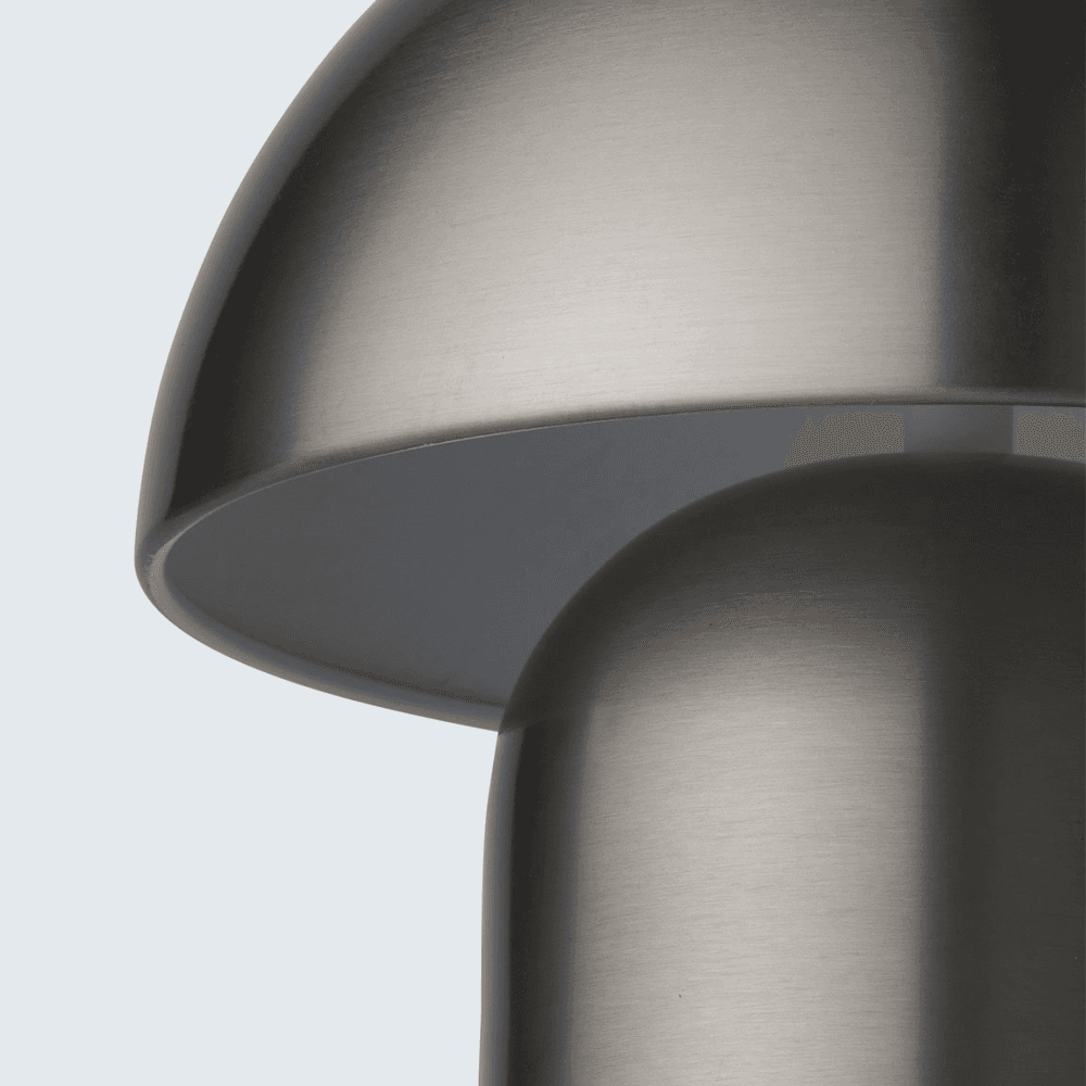 Mushroom Portable Lamp, Brushed Chrome