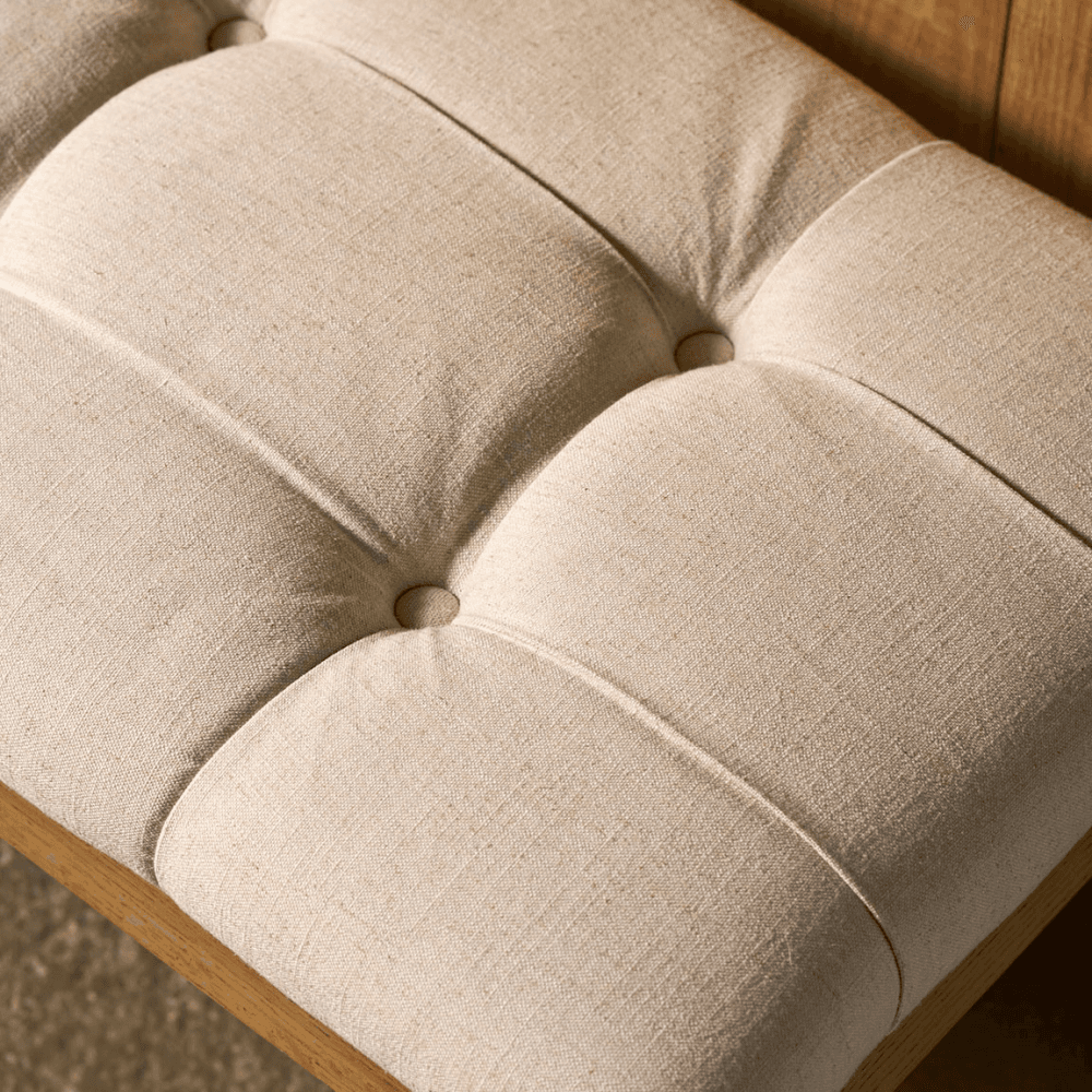 Aldwyn Buttoned Bench, Natural