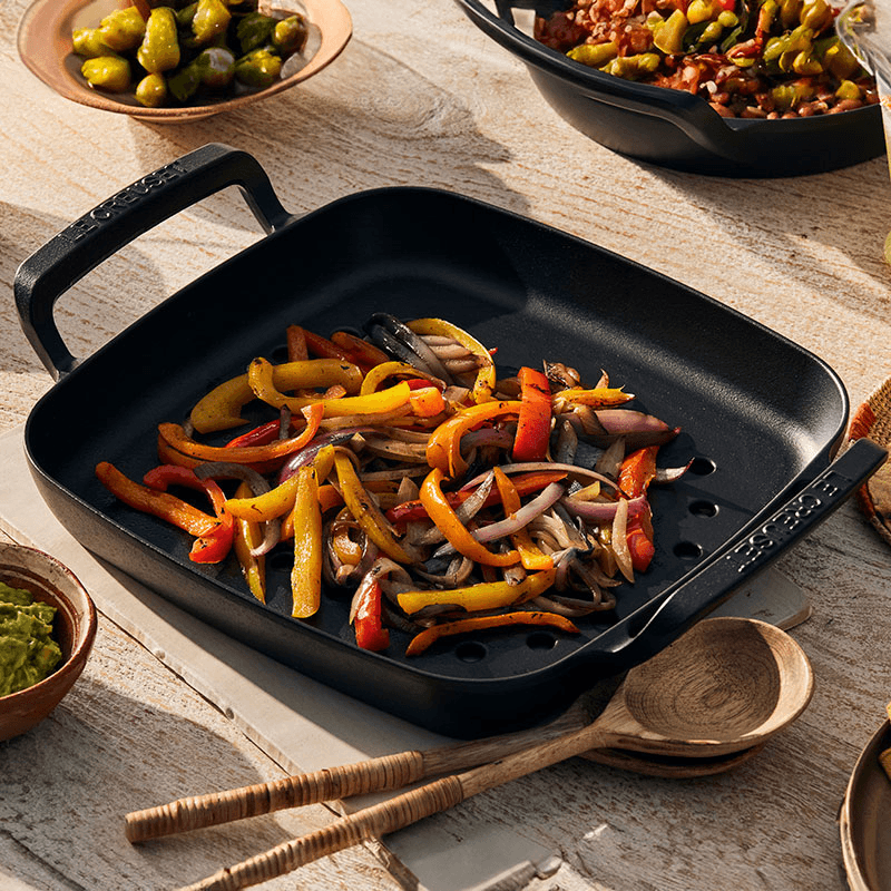 BBQ Square Grill Cooking Basket, Satin Black