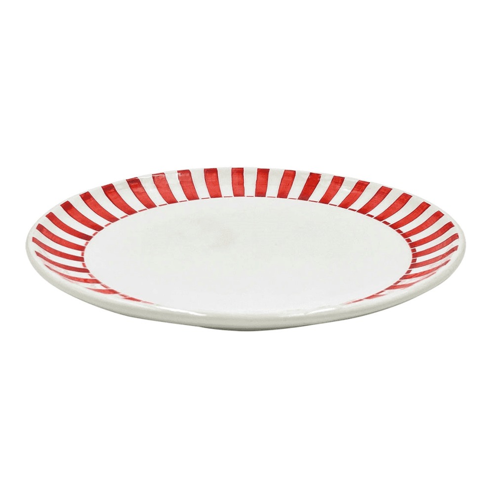Stripes Charger Plate, Red