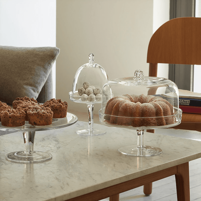 Serve Glass Dome and Stand, Clear